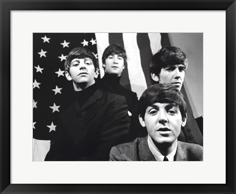 Framed Beatles, American Flag Print