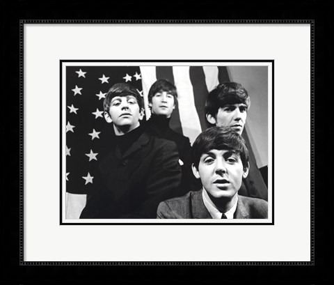 Framed Beatles, American Flag Print