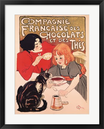 Framed Chocolats et des Thes Print