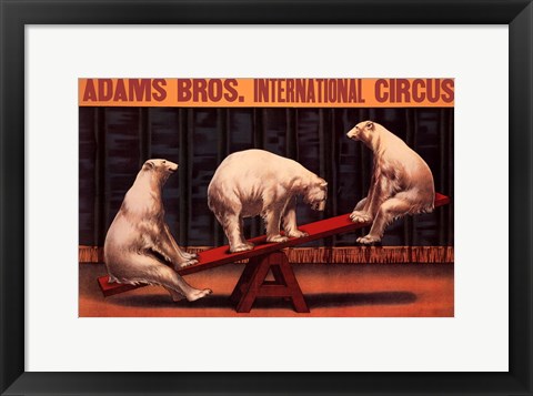 Framed Adams Bros Int&#39;l Circus Print