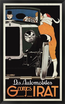 Framed Les Automobiles Georges Irat Print