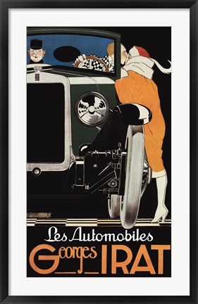 Framed Les Automobiles Georges Irat Print