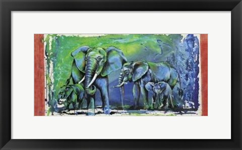 Framed Wild Elephants Print