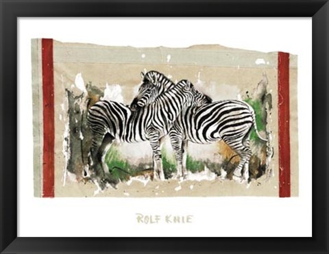 Framed Two Zebras Print