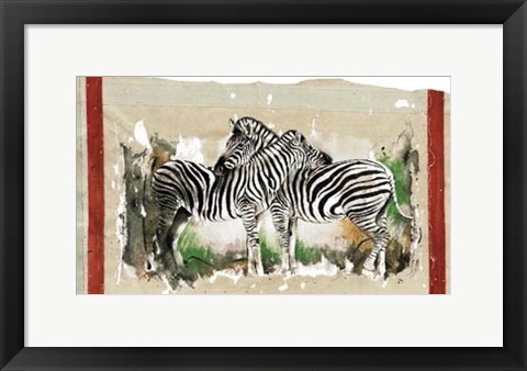 Framed Two Zebras Print