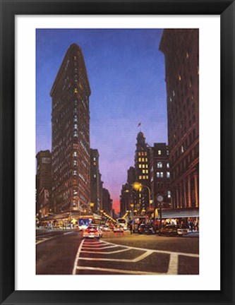 Framed Flatiron at Dusk Print