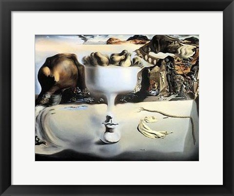 Framed Apparition of Face and Fruit Dish on a Beach, c.1938 Print