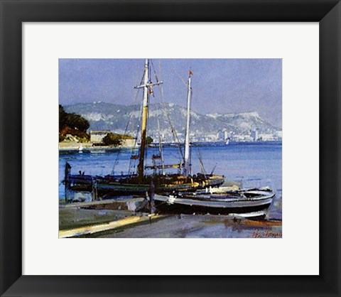 Framed Fishing Boats Print