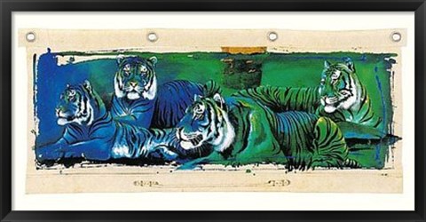 Framed White Tigers Print