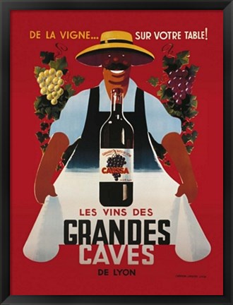 Framed Les Vins des Grandes Caves Print