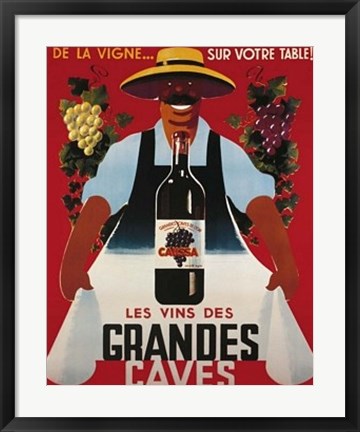 Framed Les Vins des Grandes Caves Print