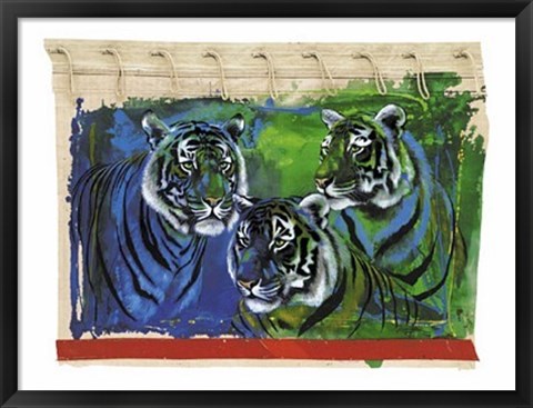 Framed Three Tigers Print