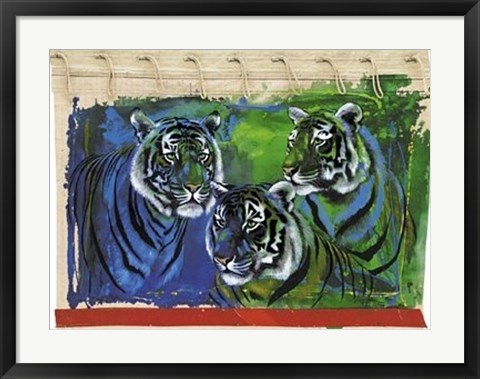 Framed Three Tigers Print