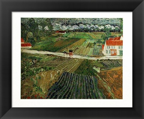 Framed Paysage d&#39;Auvers apres la Pluie Print