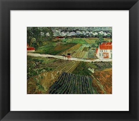 Framed Paysage d&#39;Auvers apres la Pluie Print