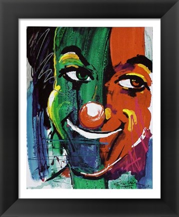 Framed Face of the Clown Print