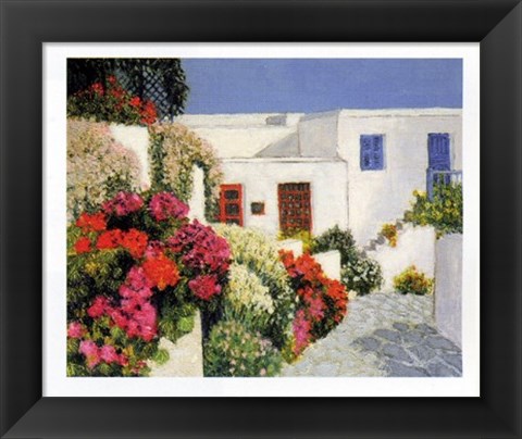 Framed Passage Fleuri a Mykonos Print