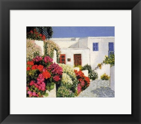 Framed Passage Fleuri a Mykonos Print