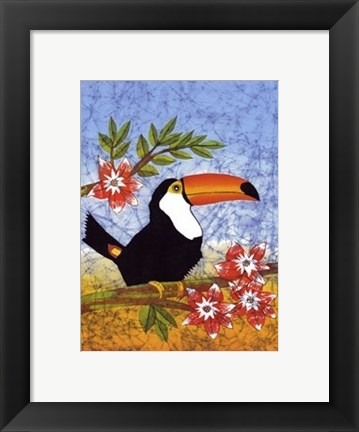 Framed Tucan with Flower Print