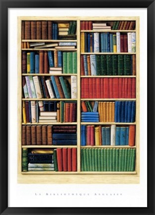 Framed La Bibliotheque Anglaise Print