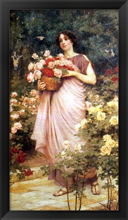 Framed In a Garden of Roses Print