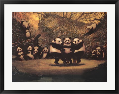 Framed Panda&#39;s Dance Print