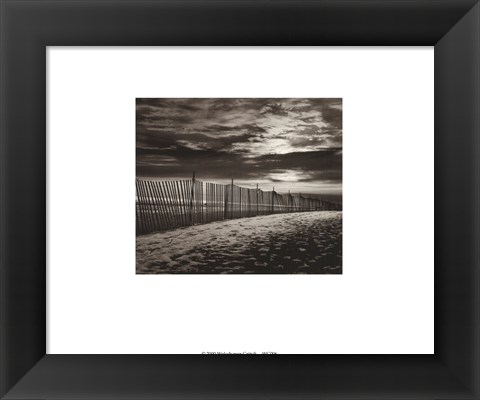 Framed New York, Fence by the Beach Print