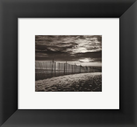 Framed New York, Fence by the Beach Print