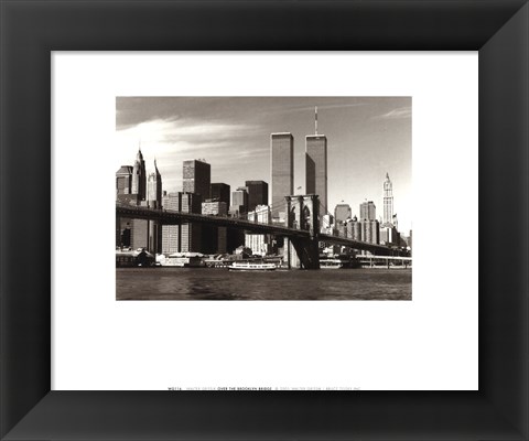 Framed Over the Brooklyn Bridge Print