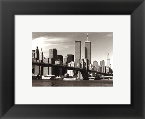 Framed Over the Brooklyn Bridge Print