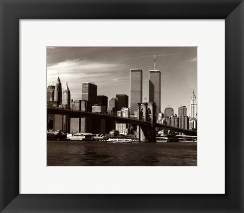 Framed Over the Brooklyn Bridge Print