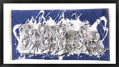 Framed Nine White Tigers Print