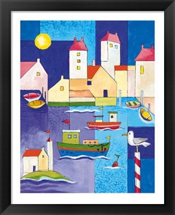 Framed Harbour Scene II Print