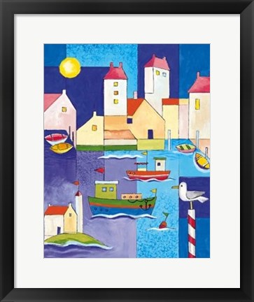 Framed Harbour Scene II Print