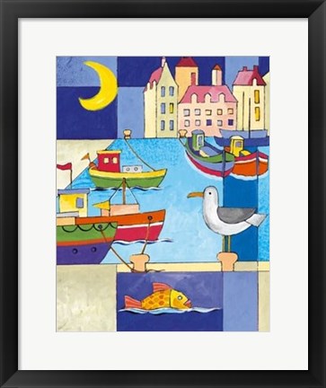 Framed Harbour Scene III Print