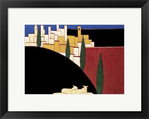 Framed San Gimignano with Sheep Print