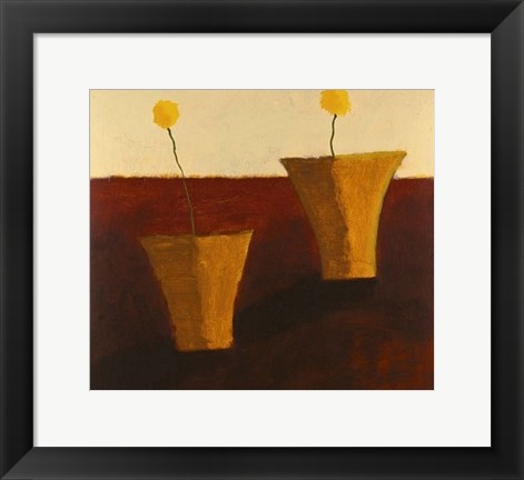 Framed Two Yellow Flowers Print