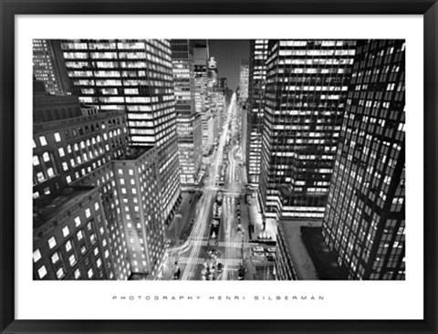 Framed Park Avenue at Night, NYC Print