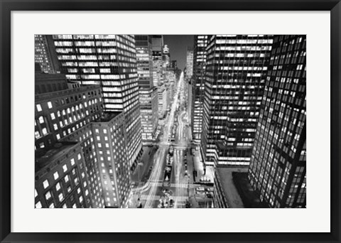 Framed Park Avenue at Night, NYC Print