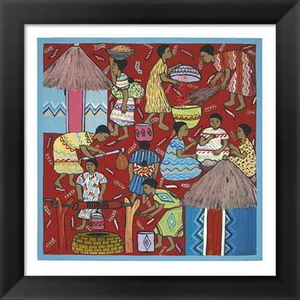 Framed Village Life IV Print