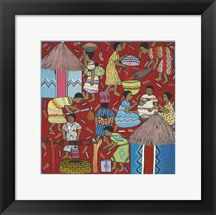 Framed Village Life IV Print