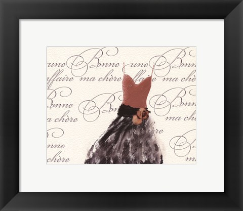 Framed Robe de Soiree sur le Blanc Print