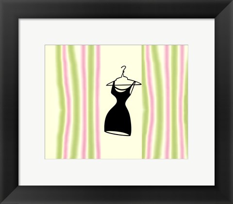 Framed Robe sur Rose et Vert Print