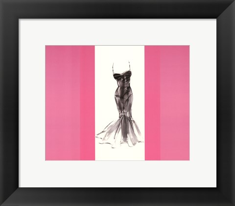 Framed La Robe Noire avec Rouge Print