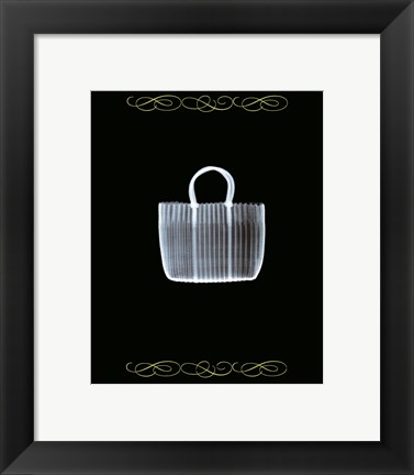 Framed Straw Bag in Blue Print