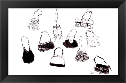 Framed Ten Handbags Print