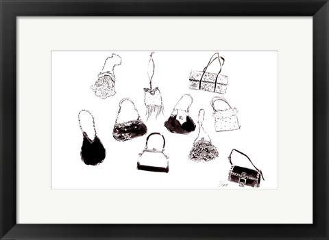 Framed Ten Handbags Print