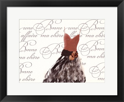 Framed Robe de Soiree sur le Blanc Print