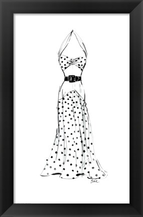 Framed Dress in Polka Dots Print