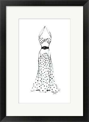 Framed Dress in Polka Dots Print